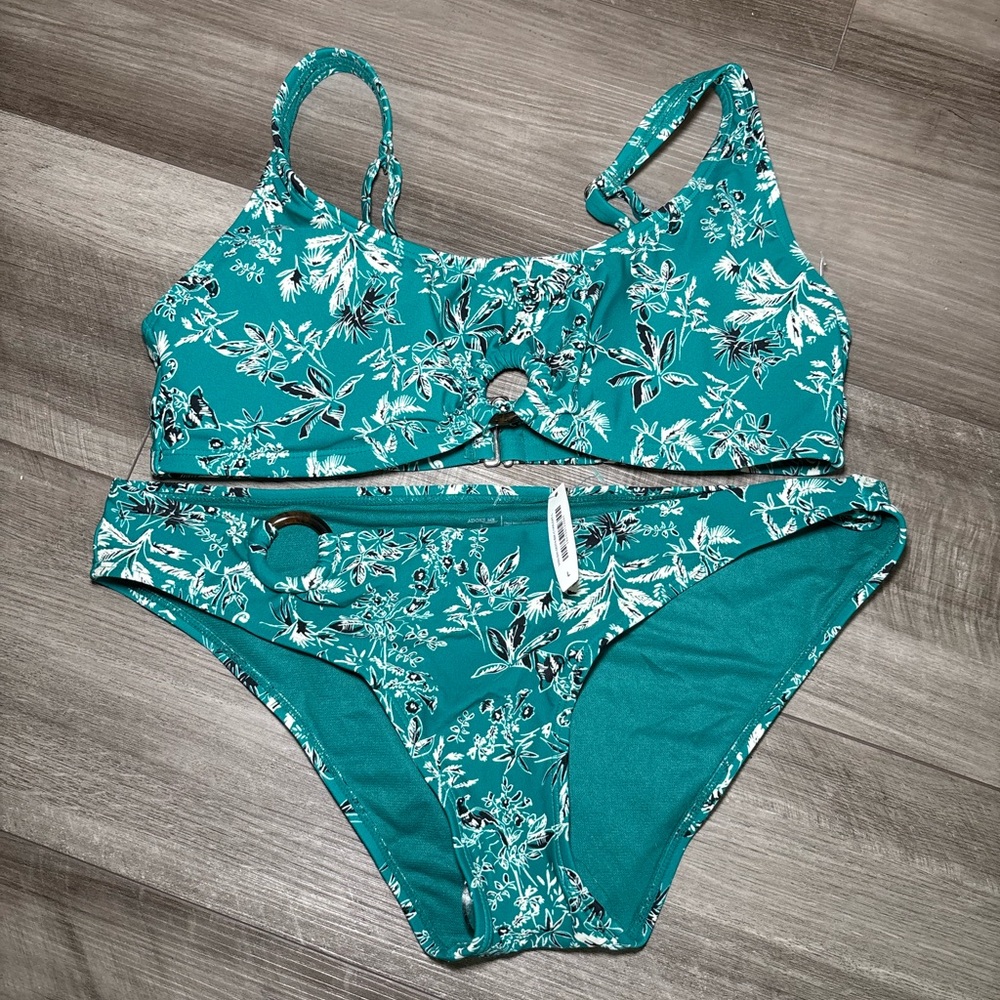 Floral Teal Bikini Set